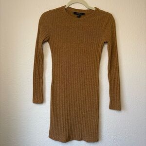 Forever 21 Brown Ribbed Mini Dress